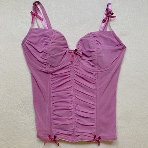 vintage mesh purple ribbon bustier🎀